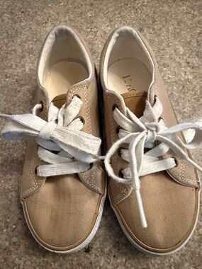 The Children's Place Tan Canvas Sneakers with White Laces